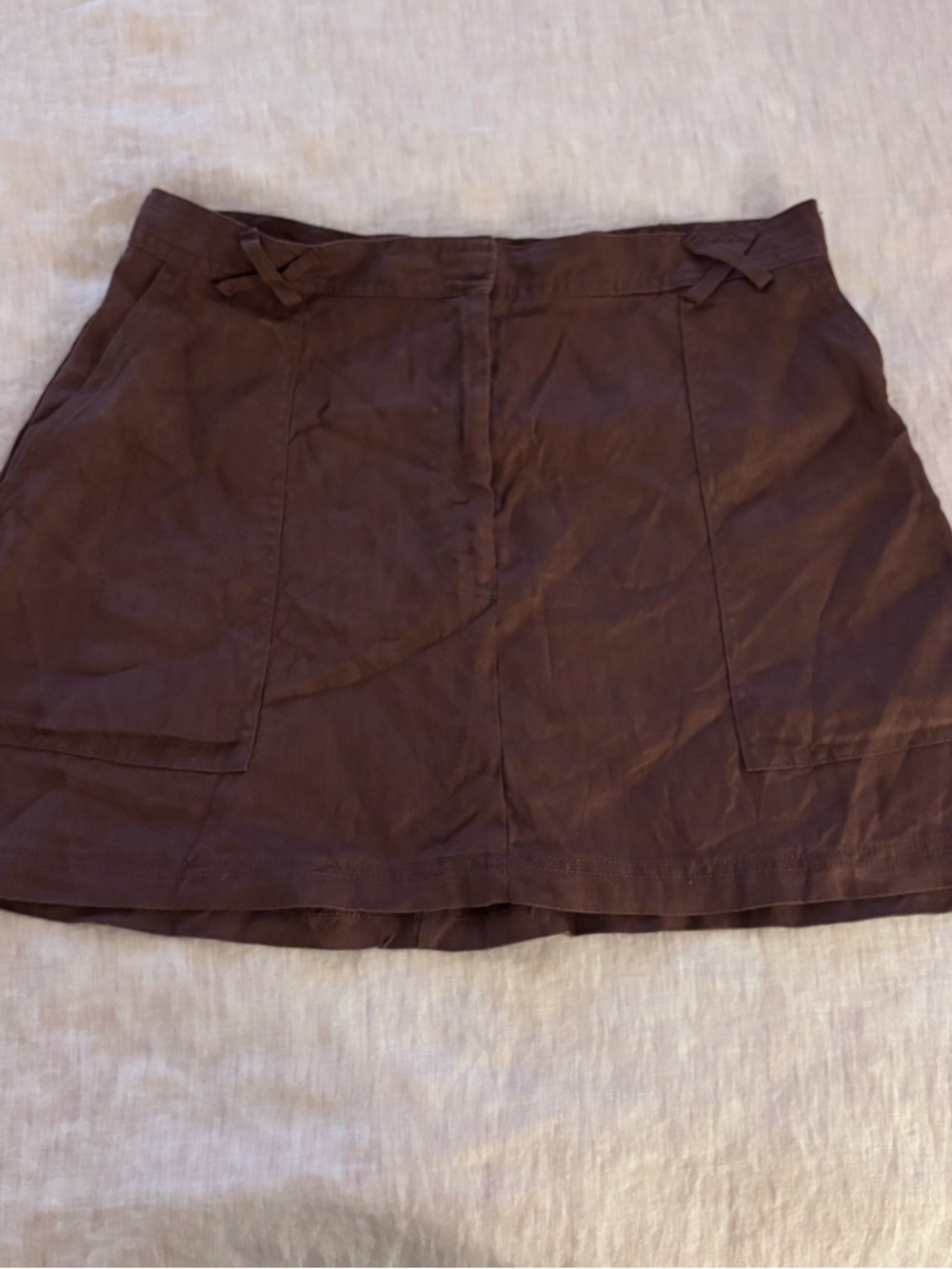 Reformation Etta Linen Skirt in Brown - Picture 3 of 5